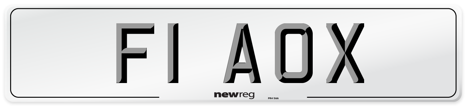 F1 AOX Number Plate from New Reg